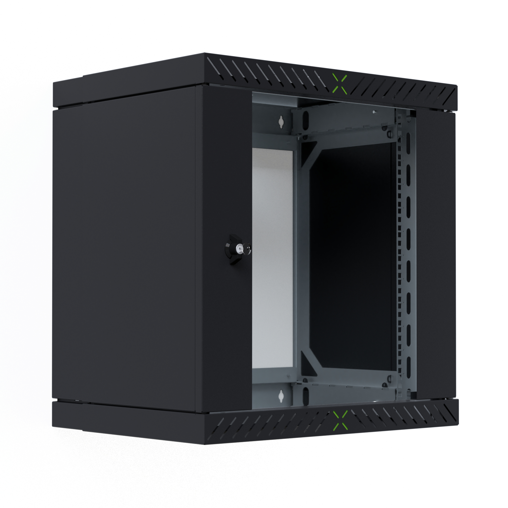 EFB Elektronik 19" Wandgehäuse X-Rack mit Glastür 400-600mm schw. - Wandgehäuse (WGX-1206TS.G1)