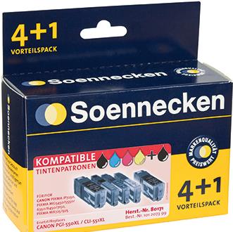 Soennecken Tintenpatrone 80171 wie Canon PGI550XL/CLI551XL 5 St./Pack. (80171)