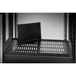 Renkforce RF-3432144 48,30cm (19")  Netzwerkschrank-Geräteboden 2 HE Geeignet für Schranktiefe: ab 400 mm Schwarz (RF-3432144)