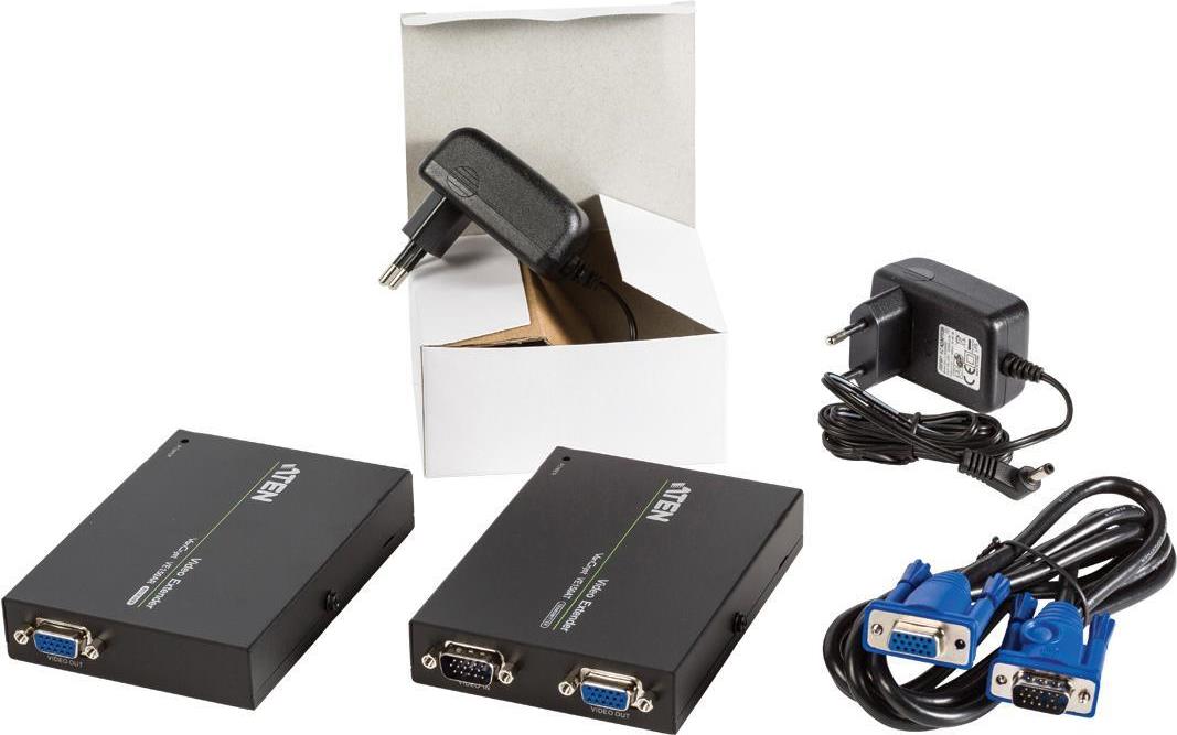 ATEN VE150A Video-Extender VGA Cat5 bis 150 m Schwarz, Blau