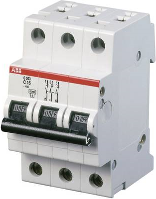 ABB Leitungsschutzschalter S203-C16 3-polig 16 A 440 V Auslösecharakteristik C