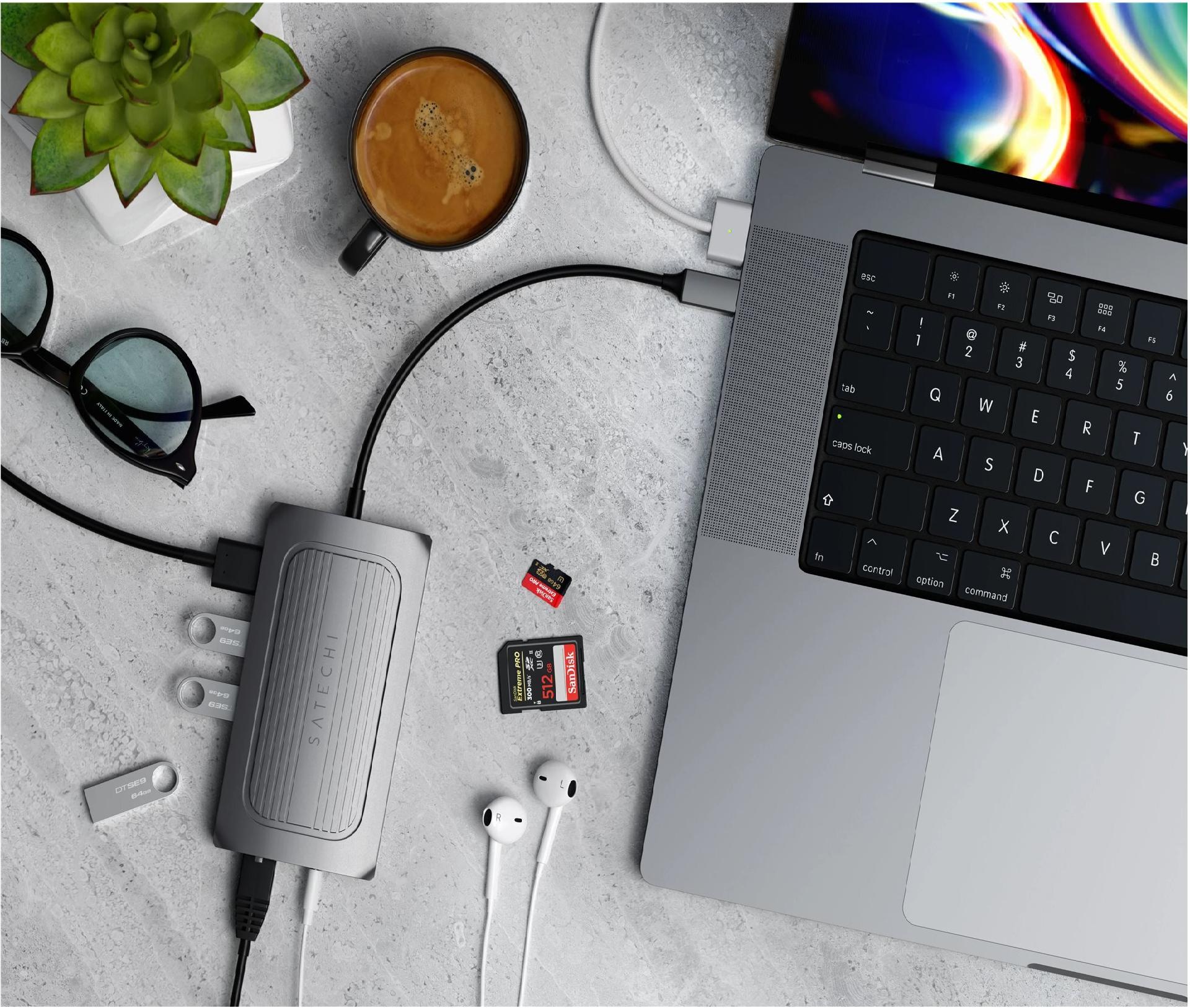 Satechi Dockingstation ST-U4MA3M USB-C HDMI Grau
