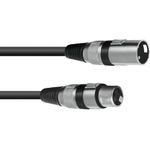 Omnitronic 30220405 XLR Verbindungskabel [1x XLR-Stecker 3 polig - 1x XLR-Buchse 3 polig] 1.00 m Schwarz (30220405)