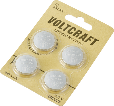 Voltcraft Knopfzelle CR 2025 3 V 160 mAh Lithium 4er-Pack LM2025 VC-12629380