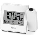 Hama Projektionswecker Hvar, digitale Funkuhr, Wand- o. Deckenprojektion, Weiß (00222206)