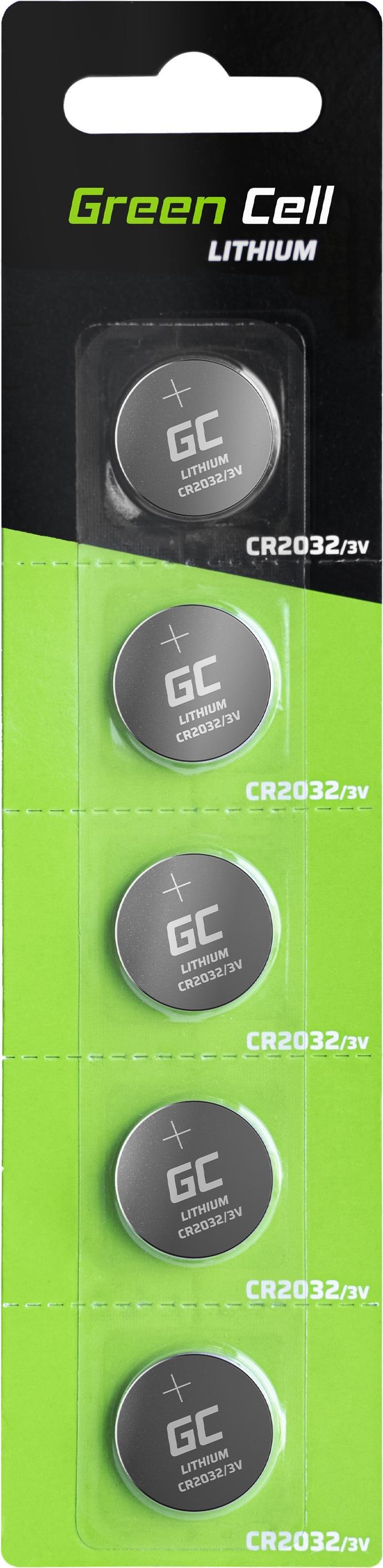 Green Cell XCR01. Akku-/Batterietyp: Einwegbatterie, Batteriegröße: CR2032, Batterietechnologie: Lithium. Höhe: 3 mm, Durchmesser (mm): 2 cm, Gewicht: 2,9 g. Verpackungsart: Sichtverpackung (XCR01)
