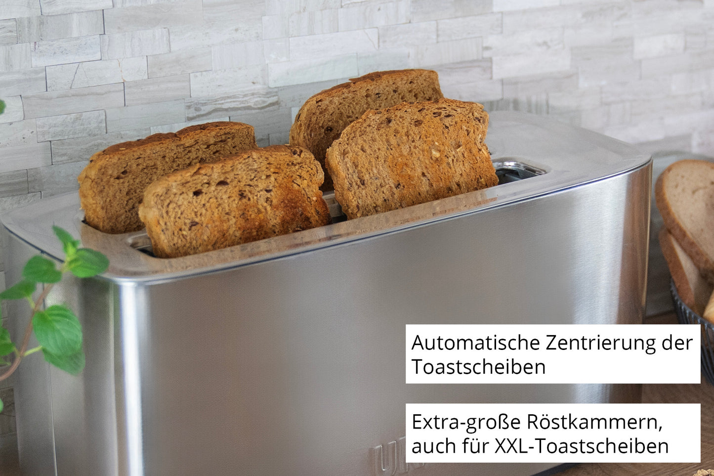 Unold Tom 4 Scheiben Toaster 1400 W Edelstahl Schwarz