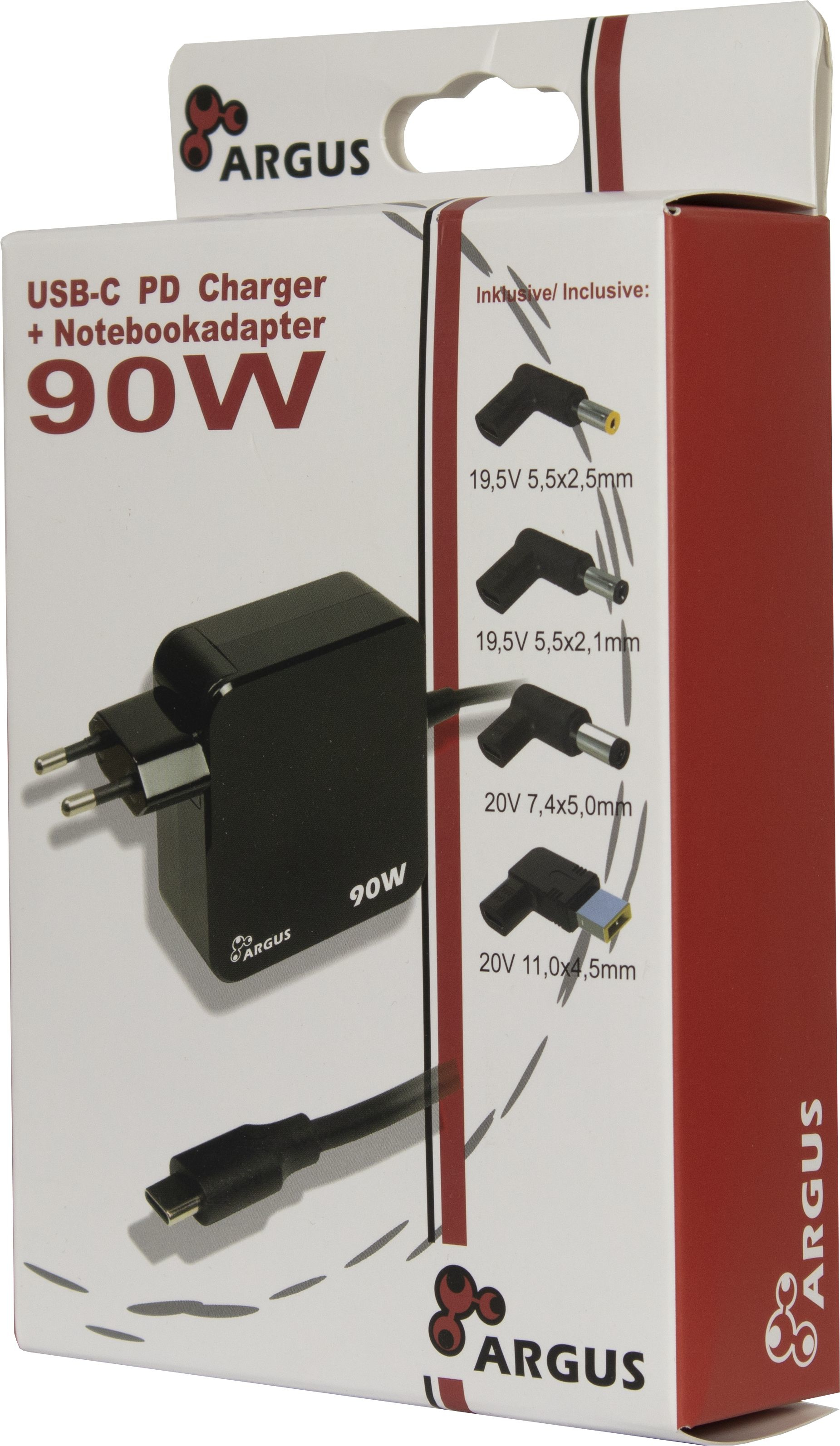 Inter-Tech PD-2090 90 W Notebook-Netzteil Schwarz