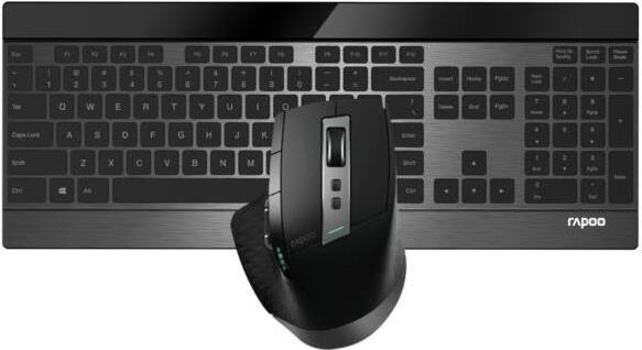 Rapoo 9900M Tastatur-und-Maus-Set kabellos 2.4 GHz, Bluetooth 4.0 