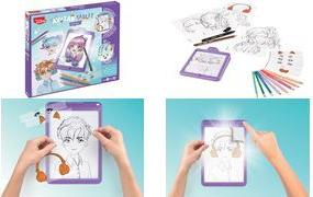 Maped Creativ LED-Leuchttisch AVATAR MANGA, lila zum Erstellen von Manga-Porträts, Batteriebetrieb mit - 1 Stück (907076)