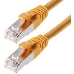 helos Patchkabel S/FTP (PIMF) CAT 6 gelb 1,5m Patchkabel mit schmalem Knickschutz (118009)