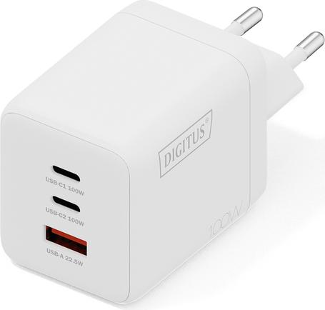 DIGITUS USB-Ladegerät GaN 100W 2x USB-C 1x USB-A weiß (DA-10304)