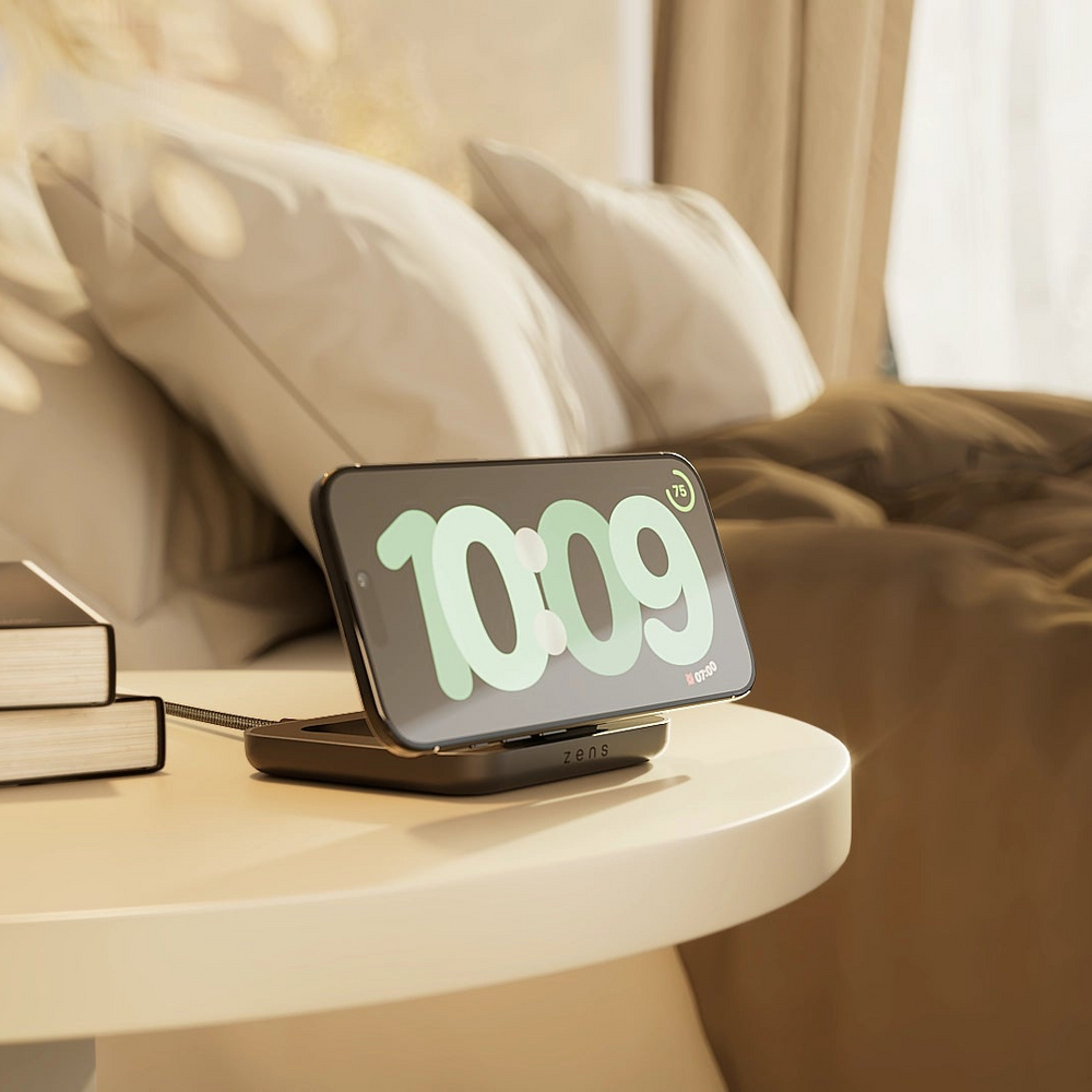 Zens Magnetic Nightstand Charger Kabelloses Laden USB Typ-C Schwarz
