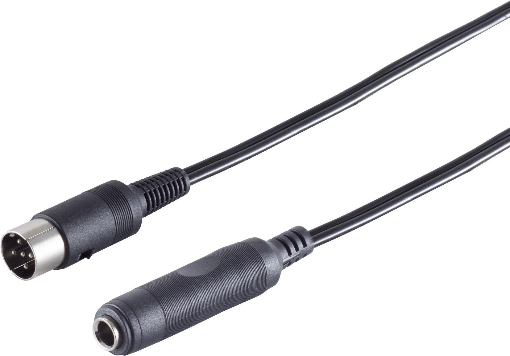 S/CONN maximum connectivity Diodenkabel-DIN-Klinke-Würfelstecker 5-pol. auf Klinkenkupplung 3-pol. 6,3mm, 0,2m (30201)