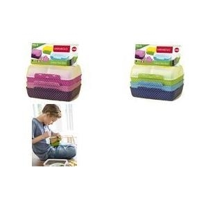 emsa Brotdose VARIABOLO Clipbox Set Girls, 4-teilig, farbig Set bestehend aus 4 Halb-Schalen + 2 Trennwänden, farbig - 1 Stück (517052)