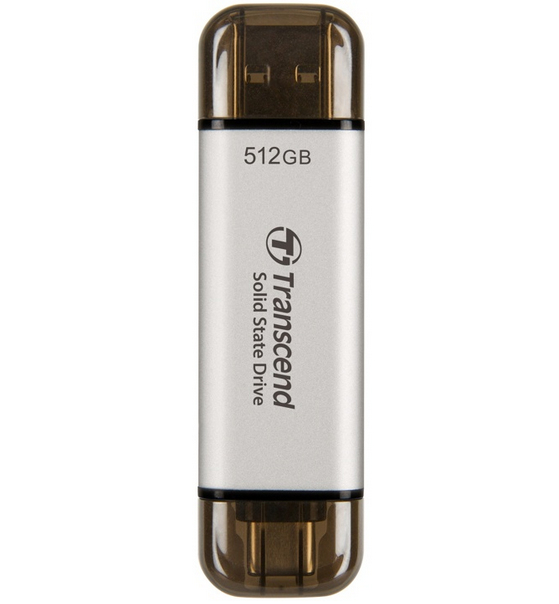 Transcend ESD310S Tragbare SSD 512 GB USB 10 Gbps Typ-C/A Silber
