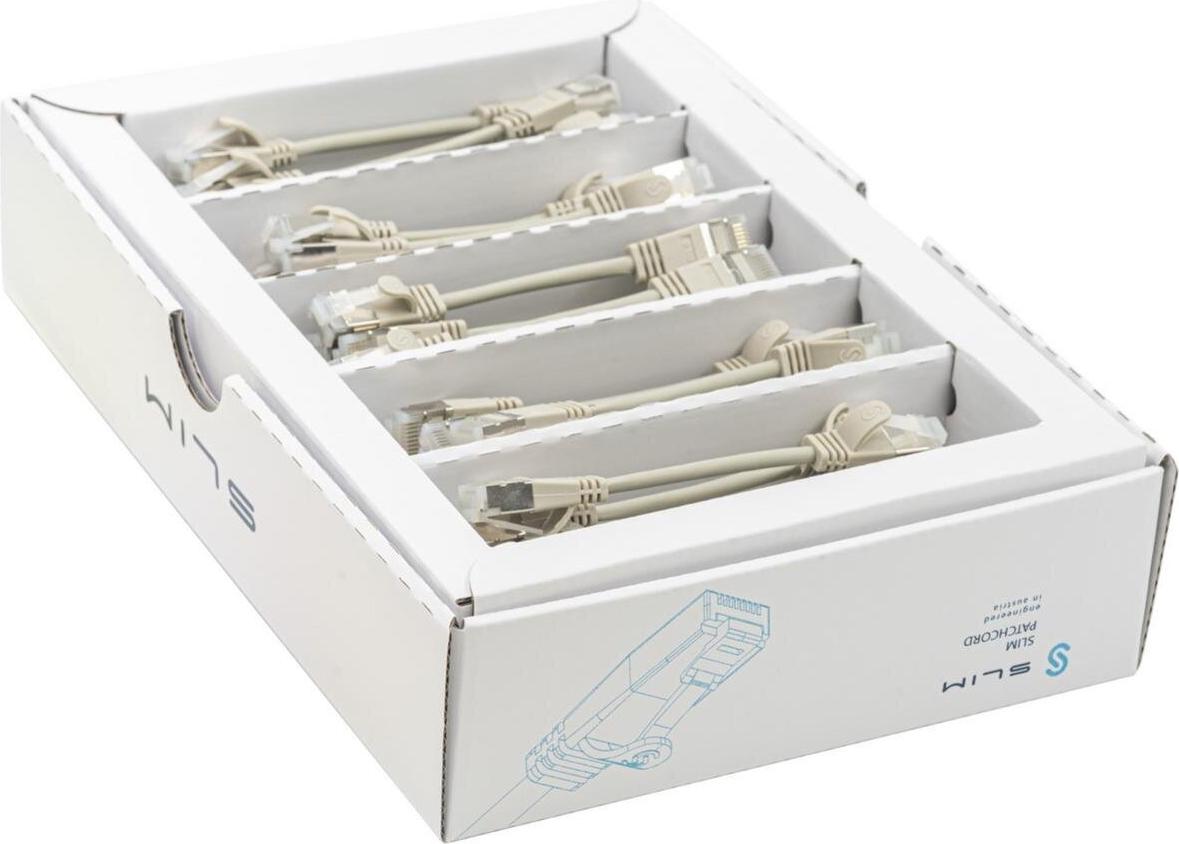SLIM KAT6A 10 Gigabit Lightpatchkabel, 0,1m, U/FTP, Ø 3,8mm, grau, 50-Pack KAT6A LIGHT geschirmt (SLIM-LS-K6A 0.1 50)