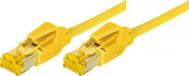 Patchkabel S/FTP, PiMF, Cat 6a, gelb, 3.0 m Für 10 Gigabit/s, halogenfrei, mit Leoni-Kabel und Hirosesteckern TM31 (70703Y)