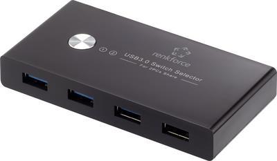 Renkforce RF-SHB-200 4 Port USB 3.0-Umschalter + Hub Schwarz (RF-4474114)