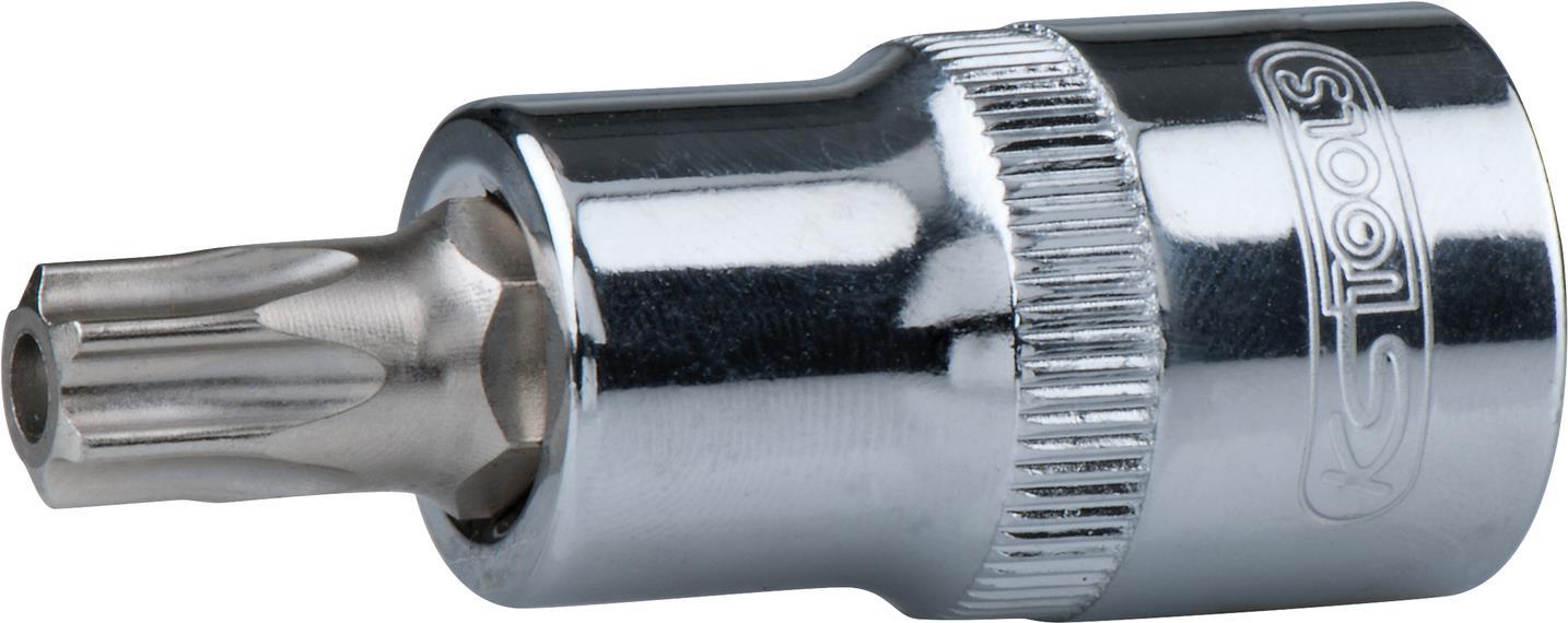 KS TOOLS Werkzeuge-Maschinen GmbH 1/2" CHROMEplus Bit-Stecknuss Torx mit Stirnlochbohrung,TB25 (918.1723)