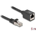 Delock Netzwerk Verlängerungskabel RJ45 Stecker zu Buchse Cat.6A S/FTP 5 m (90318)