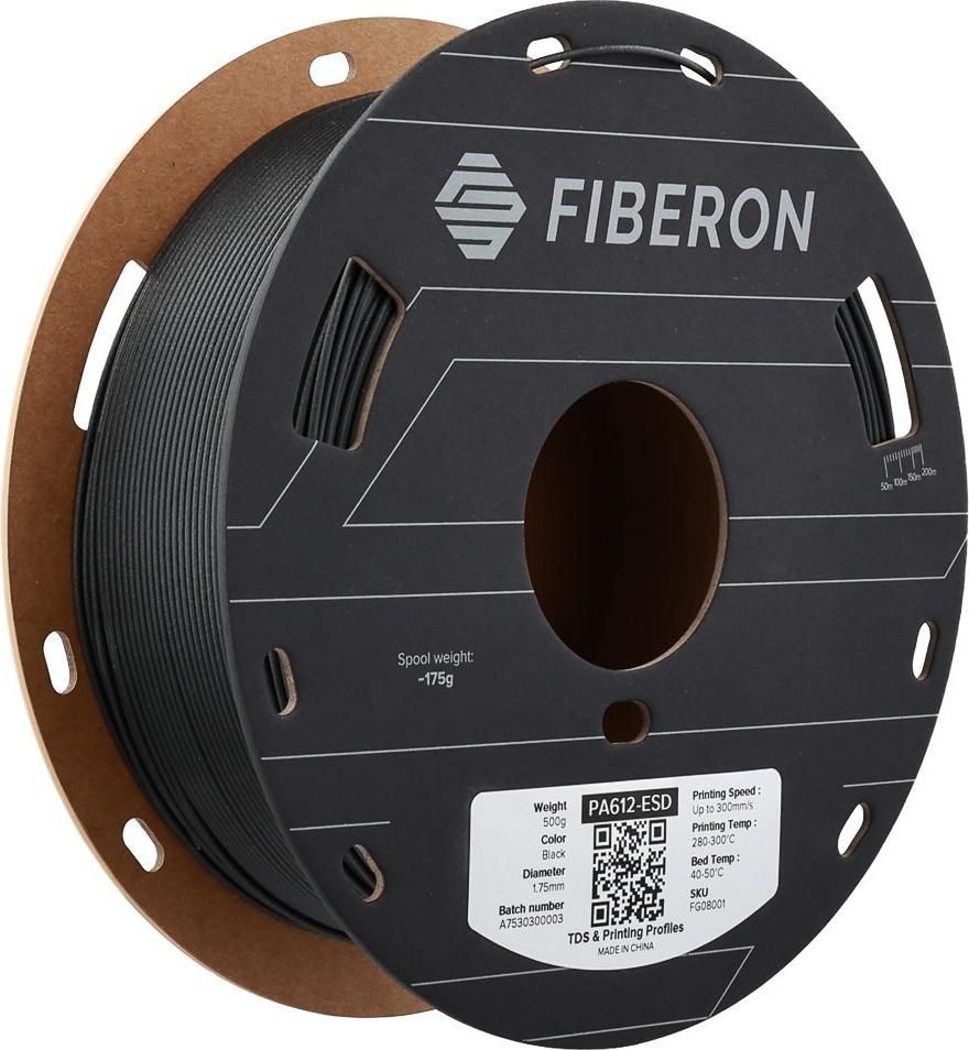 PA612-ESD 1,75mm BLACK 0,5kg POLYMAKER FIBRON 3D FILAMENT (FG08001)