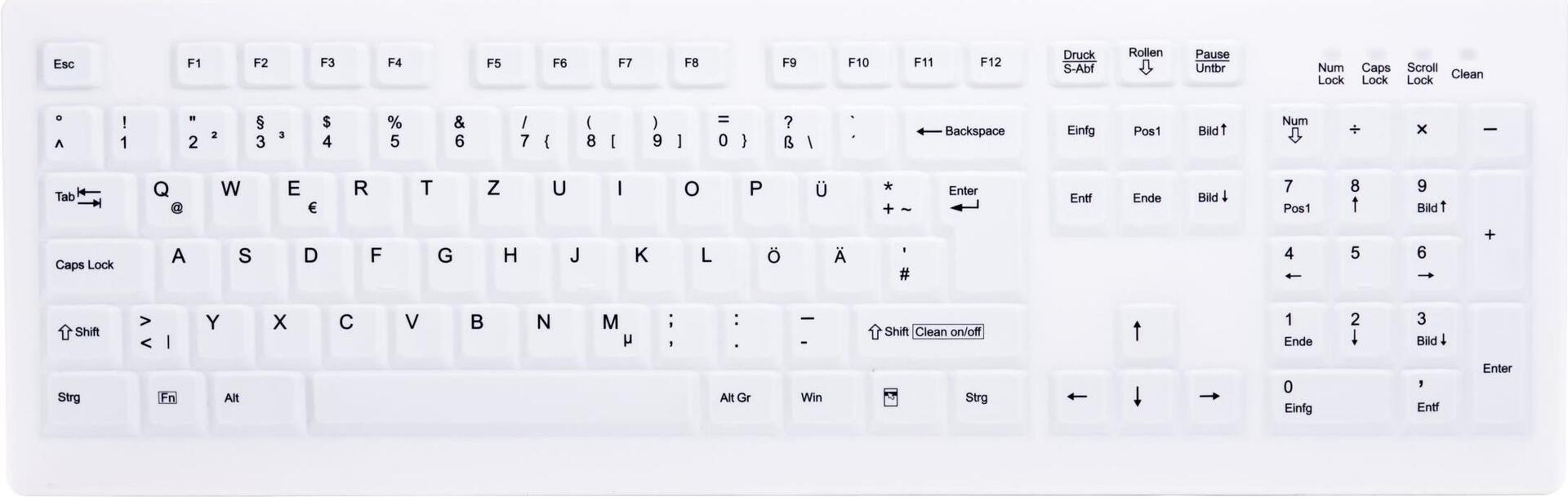 CHERRY AK-C8100F-FUS-W/GE Tastatur RF Wireless QWERTZ Deutsch Weiß (AK-C8100F-FUS-W/GE)