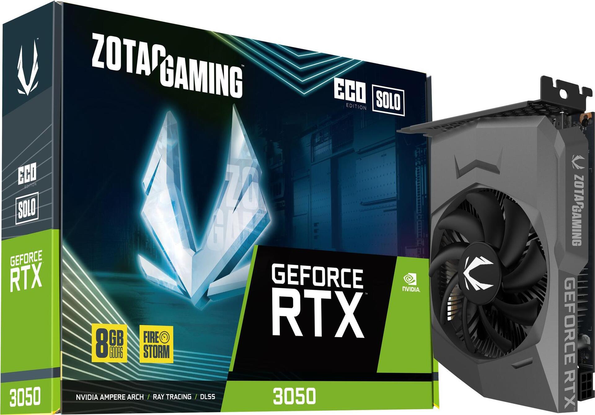 ZOTAC GAMING GeForce RTX 3050 ECO SOLO 8 GB GDDR6 Schwarz