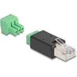 Delock RJ45 Stecker zu Terminalblock Adapter 3 Pin 2-teilig (66607)