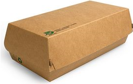 PAPSTAR Baguettebox "pure", Maße: 220 x 105 x 75 mm aus ungebleichtem FSC-zertifiziertem Frischfaserkarton, - 1 Stück (87249)