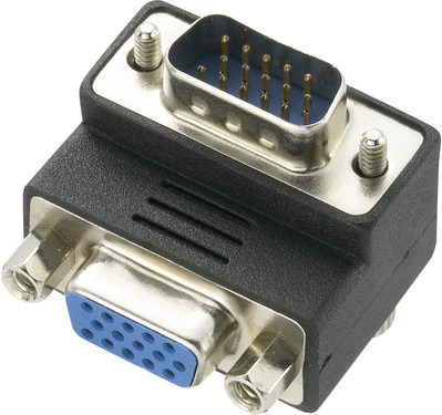 renkforce VGA Adapter [1x VGA-Stecker <=> 1x VGA-Buchse] 90° gewinkelt 0 m Schwarz renkforce