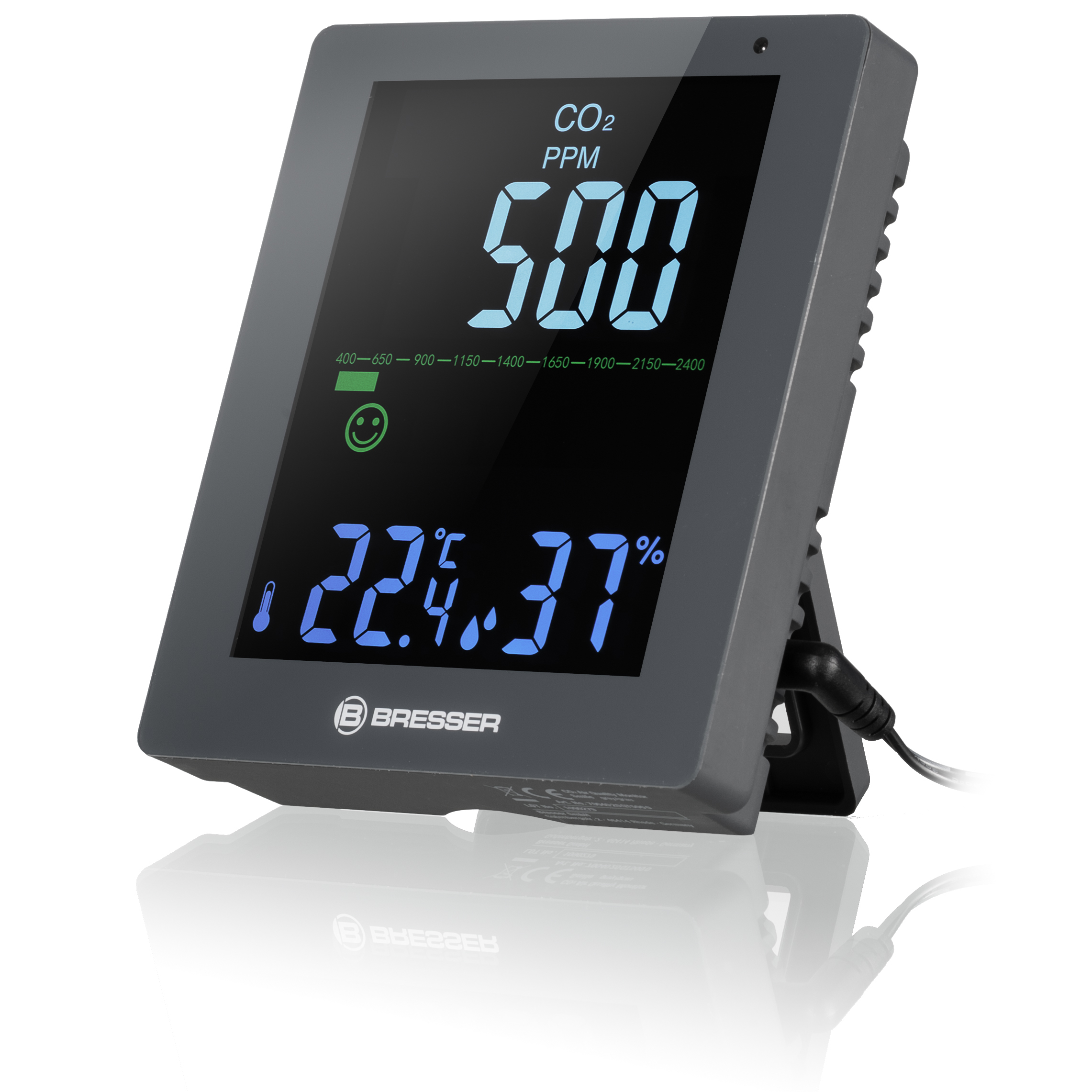 Bresser Smile Thermo-Hygro-CO2-Messgerät Grau