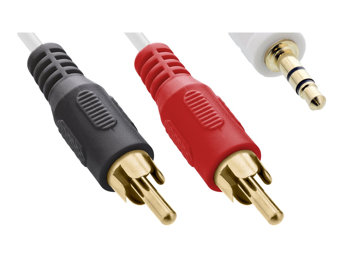 InLine Audiokabel 2x Cinch auf 3,5 mm Klinke 5 m Weiß