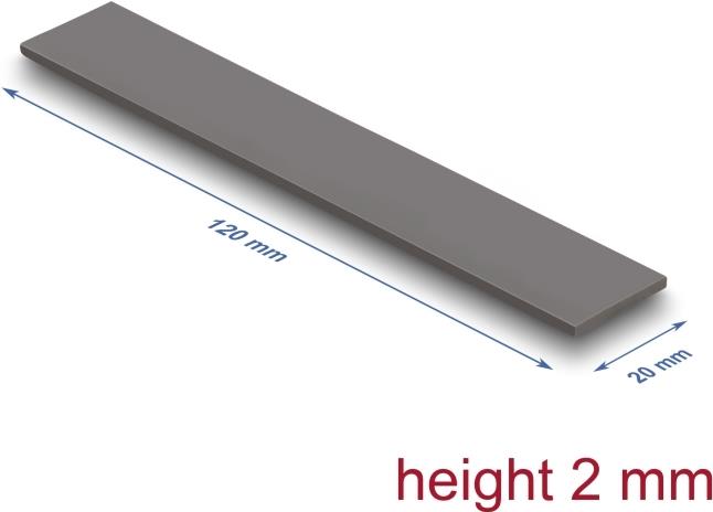 Delock Wärmeleitpad 120 x 20 2 mm für M.2 Module 3.2 W/mK - Low Oil (18470)