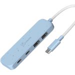 j5create Umweltfreundlicher USB-C-zu-Hub Typ C & Typ A Gen 2 mit 4 Anschlüssen, USB 3.2 Gen 1 (3.1 G (USB-C, 4 Ports) Blau (JCH342EC-N)