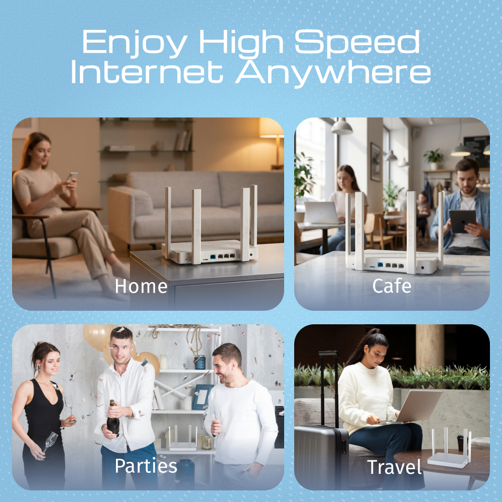 Keenetic Hero 4G+ KN-2311-01-EU WLAN-Router Wi-Fi 6 Dual-Band 4G LTE Nano-SIM Grau, Weiß