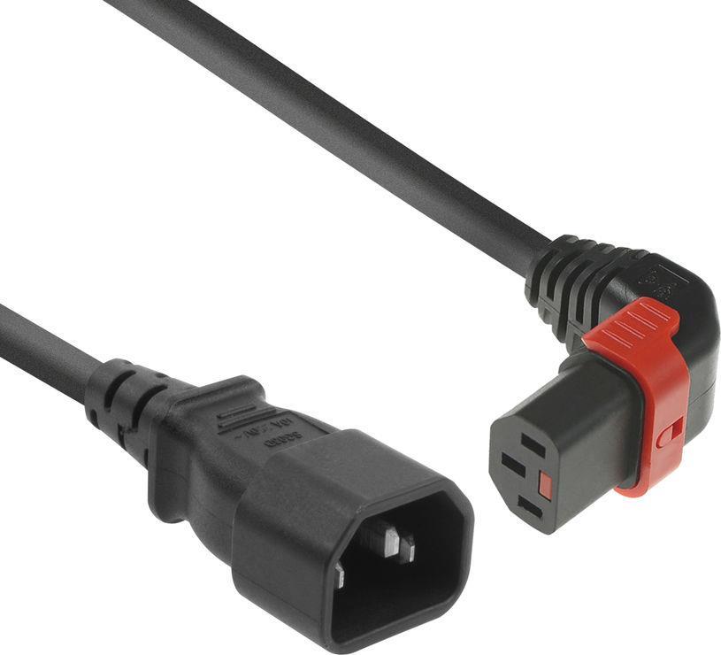 ADVANCED CABLE TECHNOLOGY ACT Powercord C14 - C13 IEC Lock (up angled) black 1 m, PC2043 (AK5276)
