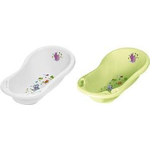 keeeper kids Babywanne "maria hippo", mit Stöpsel, weiß mit Aufdruck, aus PP, mit zwei Ablagefächern, - 1 Stück (1842610001200)