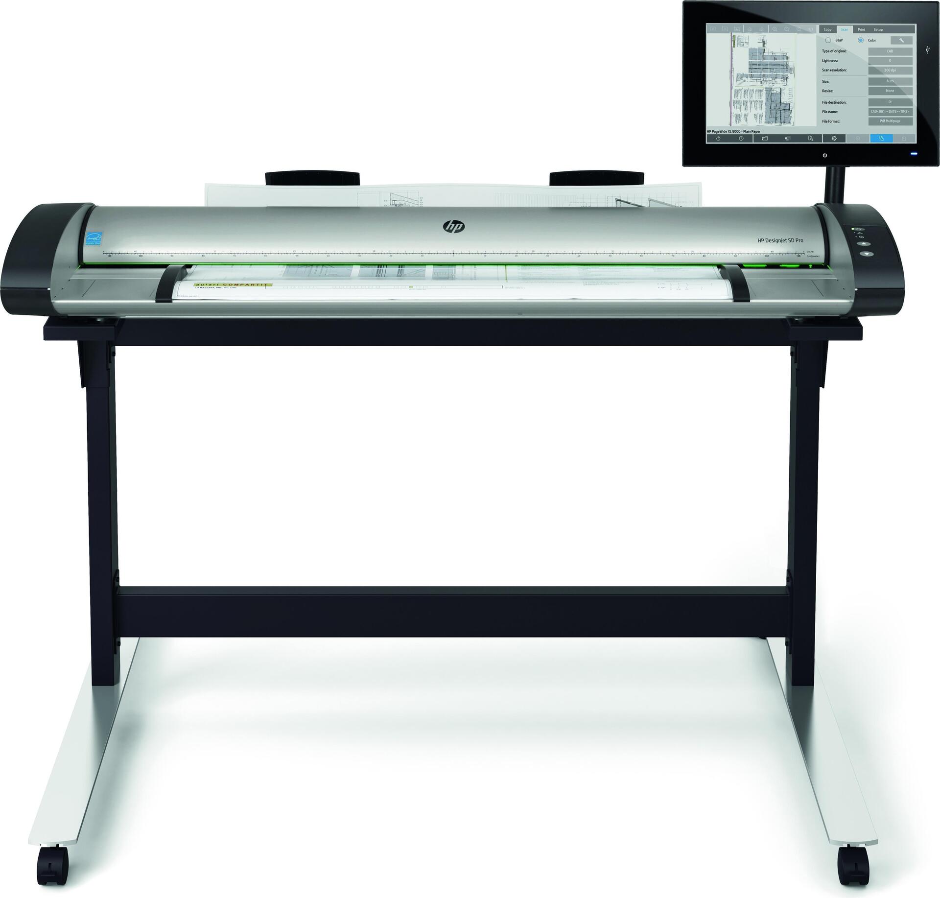 HP SD Pro 2 111,80cm (44") Scanner mit Vorlageneinzug 1200 x 1200 DPI A0 Schwarz (5EK01A#B19)
