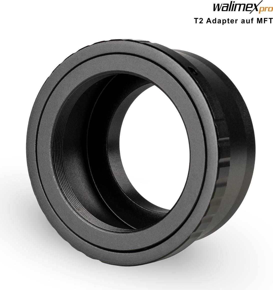 Walimex pro T2 Adapter für MFT-Mount - Adapterring mit manuellem Fokus, einfache Handhabung, Objektiv-Anschlussring kompatibel mit Olympus Pen E-PL1 PL3 PL7 und Panasonic Lumix DMC-G70 DMC-GX80 etc. (1023362)