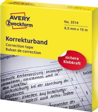 AVERY Zweckform Korrekturband, 8,5 mm x 15 m, selbstklebend - 1 Stück (3514)