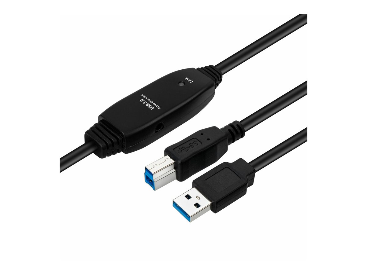 MicroConnect USB-Kabel USB 3.2 Gen 1 USB-A auf USB-B 7 m aktiv Schwarz