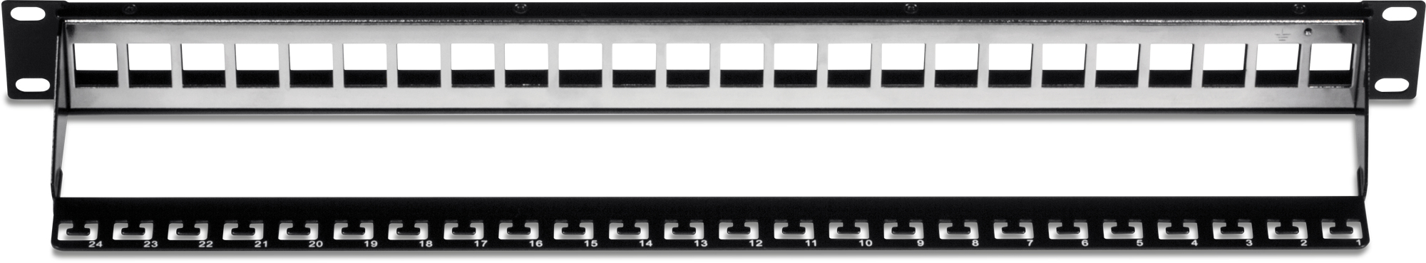 TRENDnet TC-KP24S 24-Port Blank Keystone Patchpanel 1U 19" Schwarz