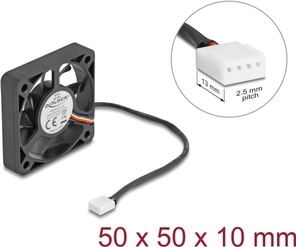 Delock Axiallüfter 12 V DC 50 x 50 10 mm schwarz (67314)
