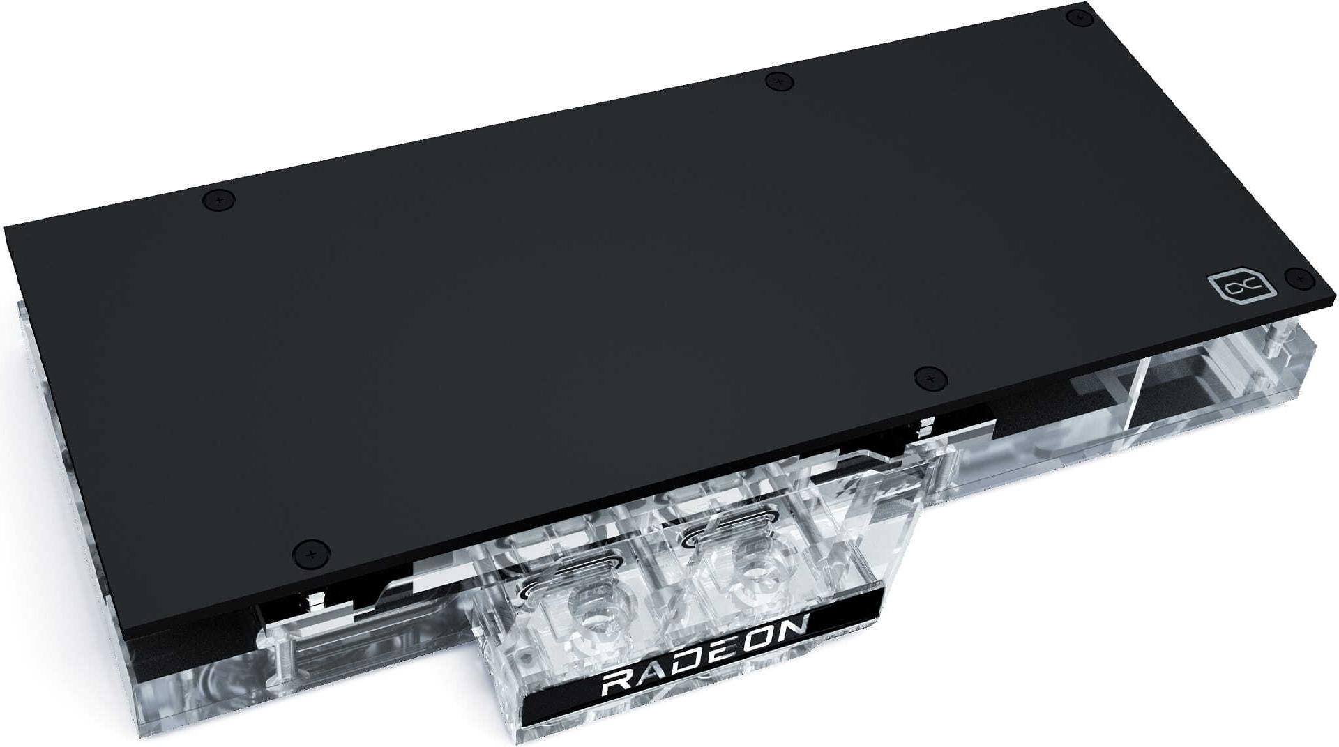 Alphacool Eisblock Aurora Acryl GPX-A Wasserblock für Radeon RX 6800/6800 XT/6900 XT Reference mit Backplate, Schwarz/Transparent