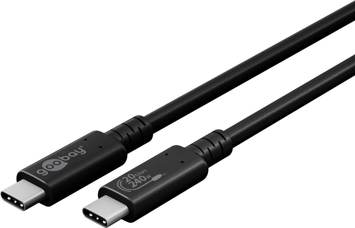 Goobay Sync & Charge USB-C™-Kabel, USB4™ Gen 2x2, 240 W, 2 m (61718)