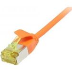 Patchkabel RJ45, CAT6A 500Mhz, 3m, orange, U/FTP, slimline rund d=3,8mm, TPE/LSZH(Superflex), AWG32, mitCat.7 Rohkabel, Synergy 21 (S217366V3)
