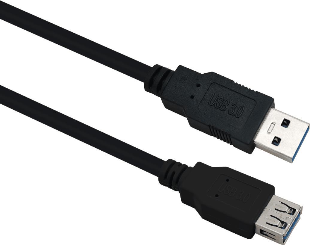 Helos Verlängerungskabel, USB 3.0 A Stecker/A Buchse, 1,0m, schwarz USB 3.0 A St./A. Bu , Verlängerungskabel , Übertragungsrate: 5000 Mbit/s , Abwärtskompatibel , vergoldete Kontakte , Geflecht- und Folie-Schirmung , Haube: vergossen , ROHS 2.0 und REACH-konform , Farbe: schwarz (288350)