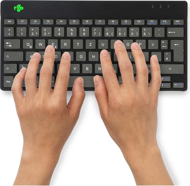 R-Go Ergonomische Tastatur Compact Break Bluetooth QWERTZ Deutsch Schwarz