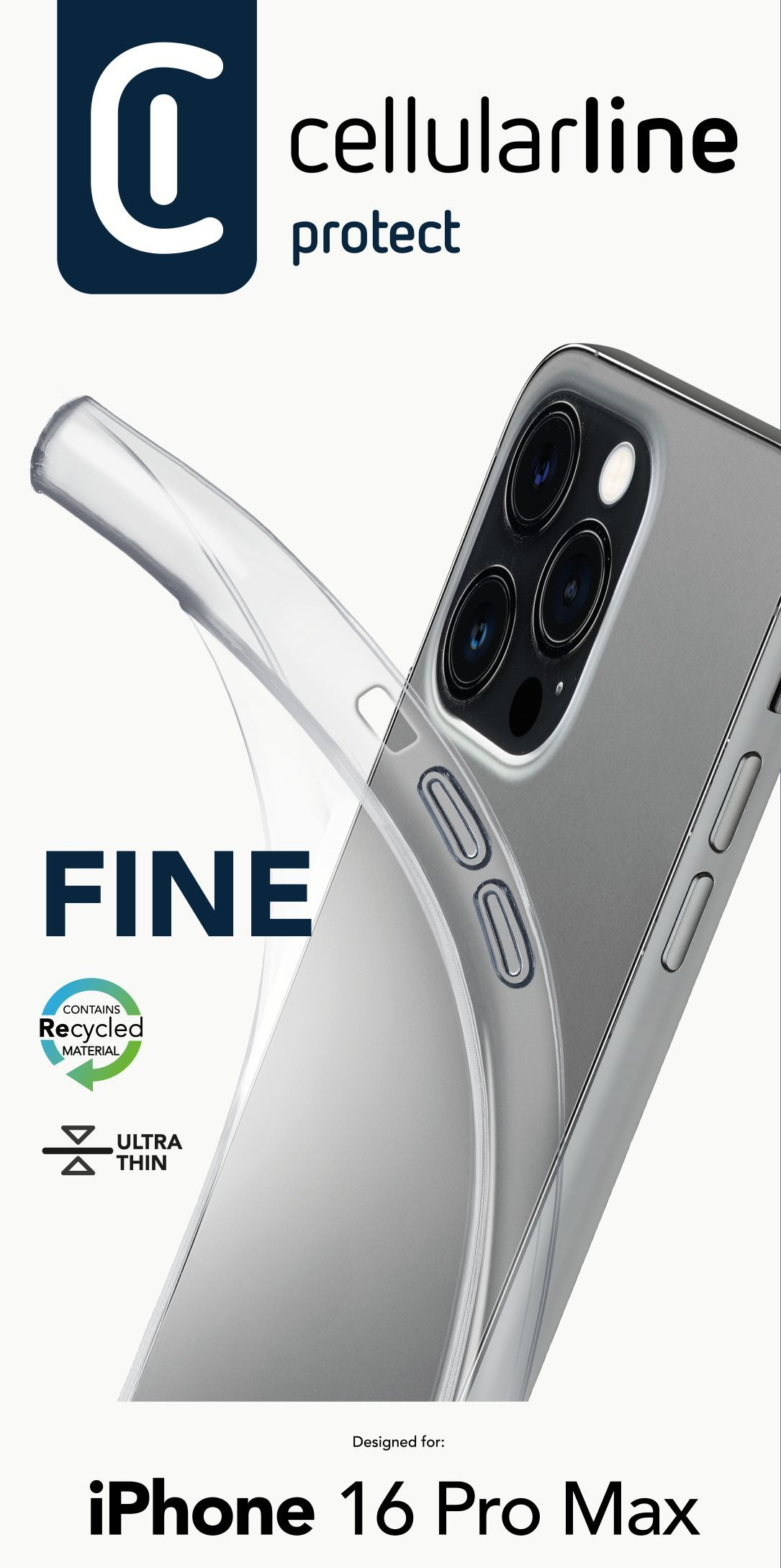 Cellularline Fine Case für iPhone 16 Pro Max 6,9" Clear
